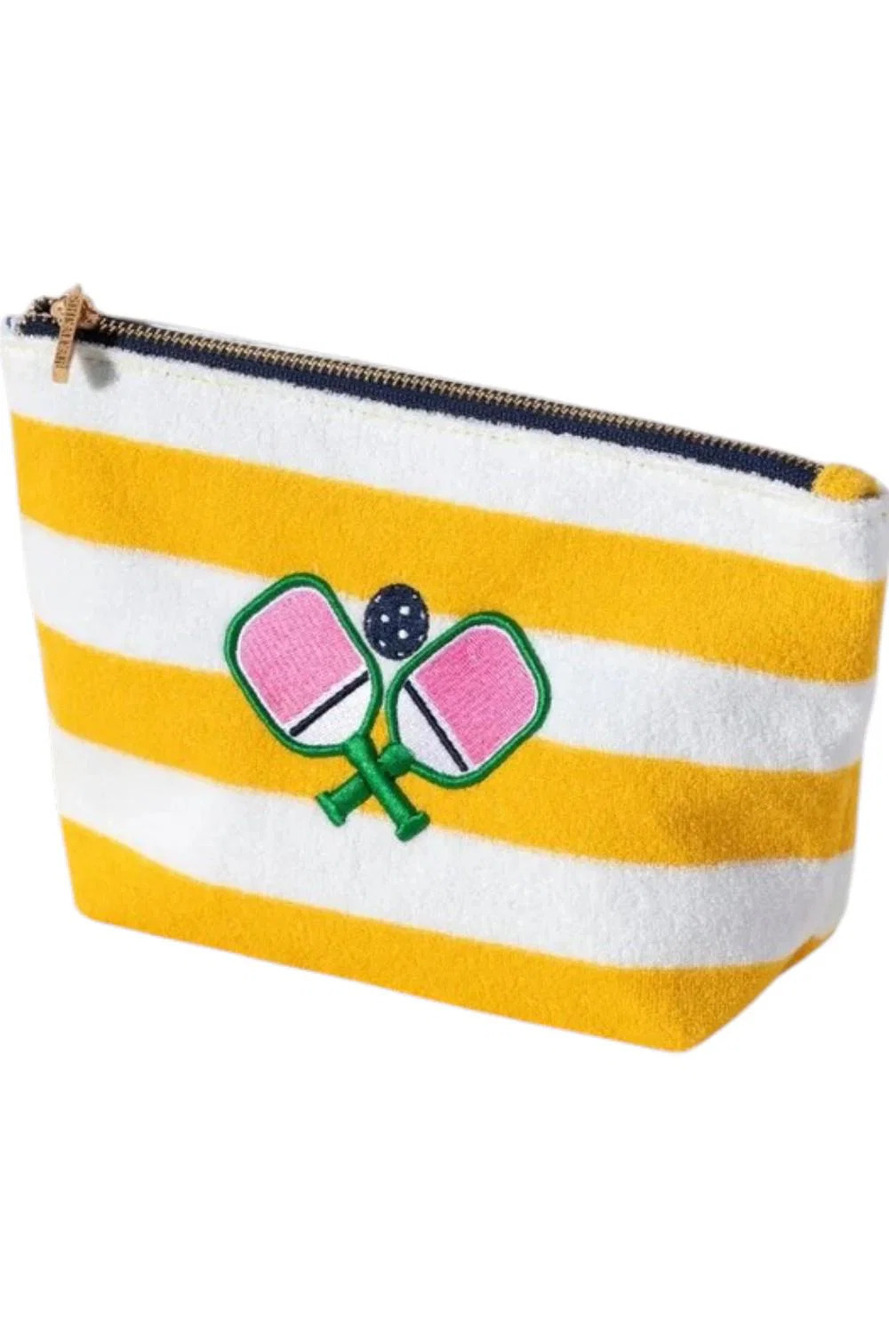 Shiraleah Women's Pickleball Paddles Cotton Terry Zip Pouch Yellow